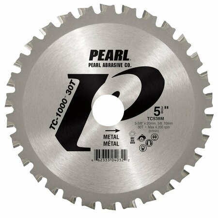 PEARL TC-1000 Mild Steel Carbide Tipped Blade 5-3/8 in., 30T, 20mm, 5/8 , 10mm Arbor TC538M